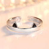 Retro Cat Silver Ring